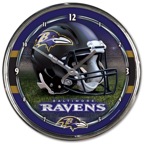 NFL Baltimore Ravens Chrome Wall Clock - Picture 1 of 1